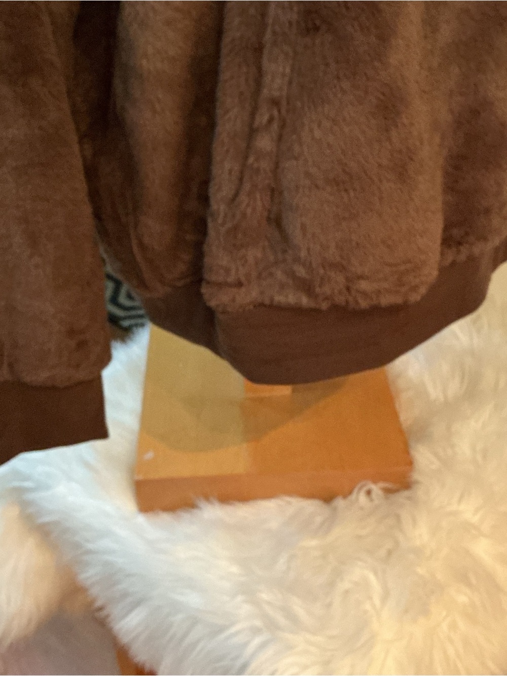 No Boundaries Plush Faux Fur Leopard Star Hoodie XL (16-18) Cozy chocolate Brown - Picture 12 of 12